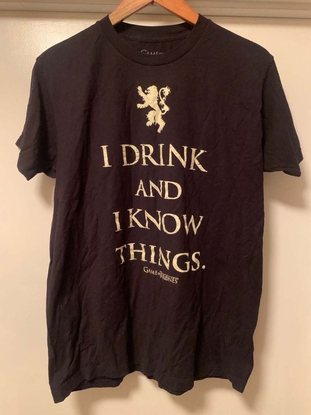 Game of Thrones I Drink and I Know Things Black T-Shirt Large